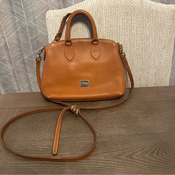 Dooney & Bourke Handbags - Dooney & Bourke Pebble Leather Satchel with‎ Crossbody Tan